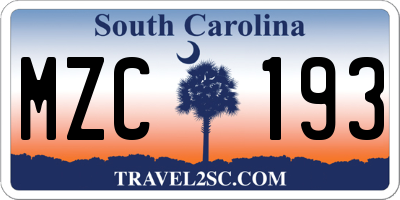 SC license plate MZC193
