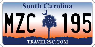 SC license plate MZC195