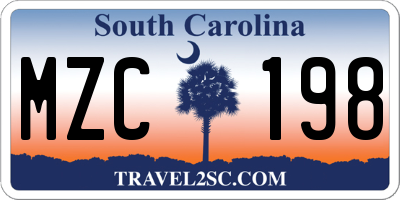 SC license plate MZC198