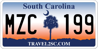 SC license plate MZC199