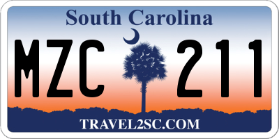 SC license plate MZC211