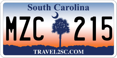 SC license plate MZC215