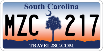 SC license plate MZC217
