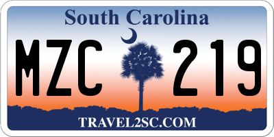 SC license plate MZC219