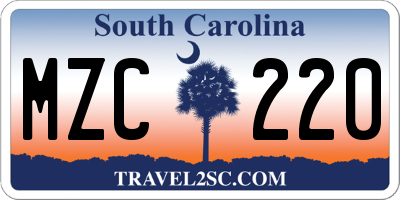 SC license plate MZC220