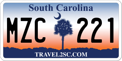 SC license plate MZC221