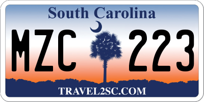 SC license plate MZC223
