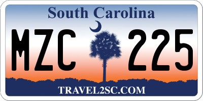 SC license plate MZC225