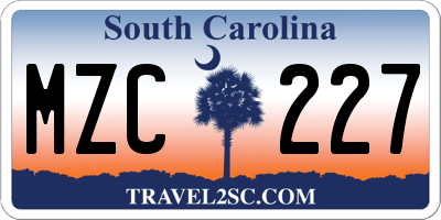 SC license plate MZC227