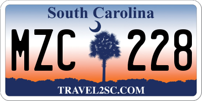 SC license plate MZC228