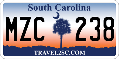 SC license plate MZC238