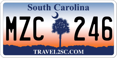 SC license plate MZC246