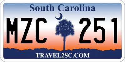 SC license plate MZC251