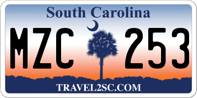 SC license plate MZC253