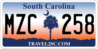 SC license plate MZC258