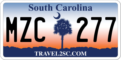 SC license plate MZC277
