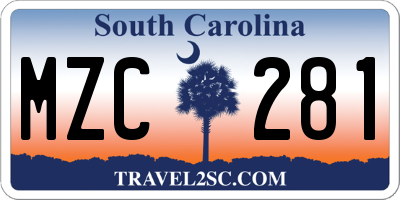 SC license plate MZC281