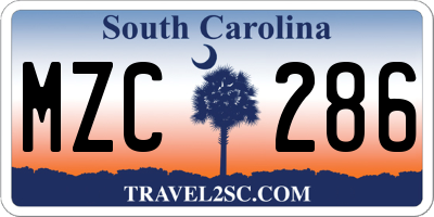 SC license plate MZC286