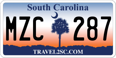 SC license plate MZC287