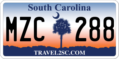 SC license plate MZC288