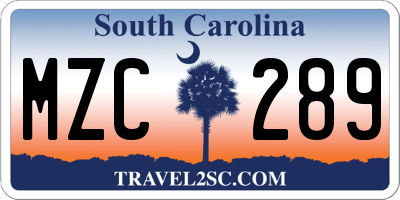 SC license plate MZC289