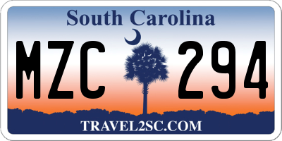 SC license plate MZC294