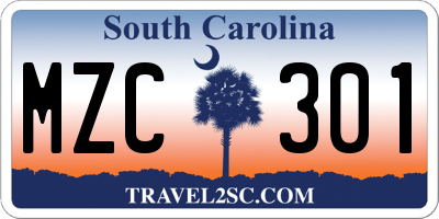 SC license plate MZC301