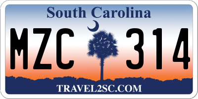 SC license plate MZC314
