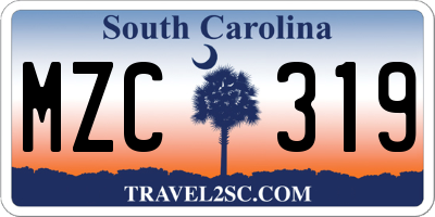 SC license plate MZC319