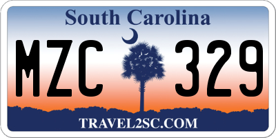 SC license plate MZC329