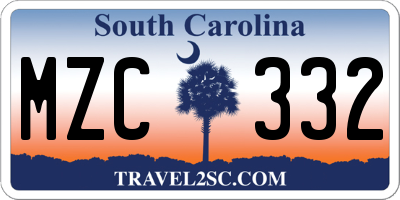 SC license plate MZC332