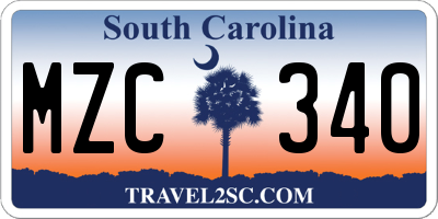 SC license plate MZC340