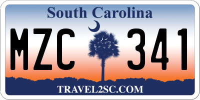 SC license plate MZC341