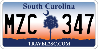 SC license plate MZC347