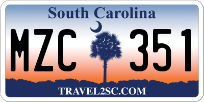 SC license plate MZC351