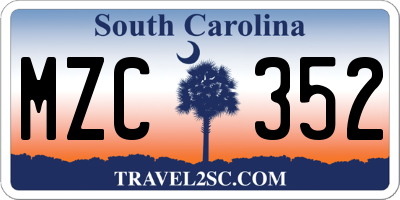 SC license plate MZC352