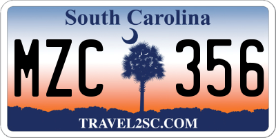 SC license plate MZC356