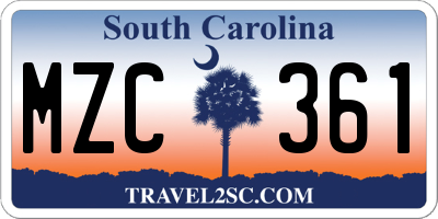 SC license plate MZC361