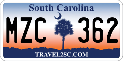 SC license plate MZC362
