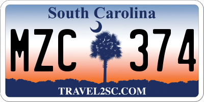 SC license plate MZC374
