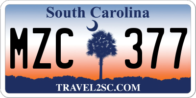 SC license plate MZC377