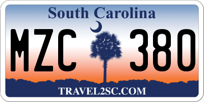SC license plate MZC380