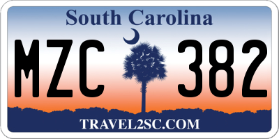 SC license plate MZC382