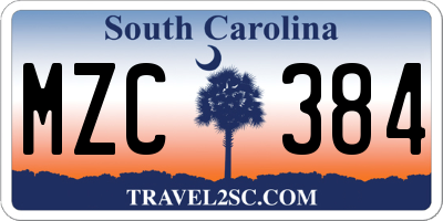 SC license plate MZC384