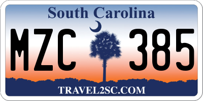 SC license plate MZC385