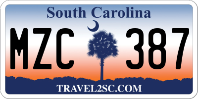 SC license plate MZC387