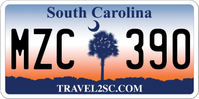 SC license plate MZC390