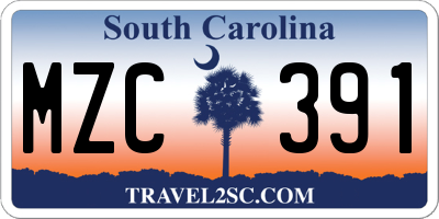 SC license plate MZC391