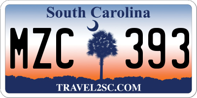 SC license plate MZC393