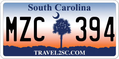 SC license plate MZC394